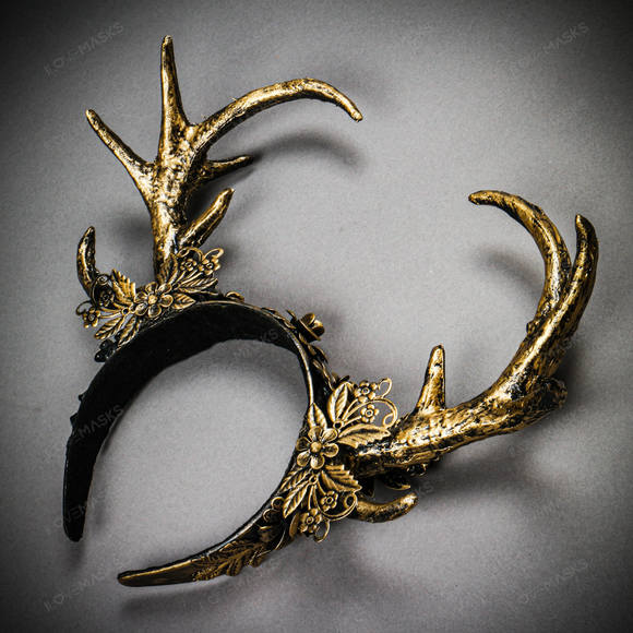 Antelope Devil Animal Deer Horn Headband - Gold - Picture 6 of 9